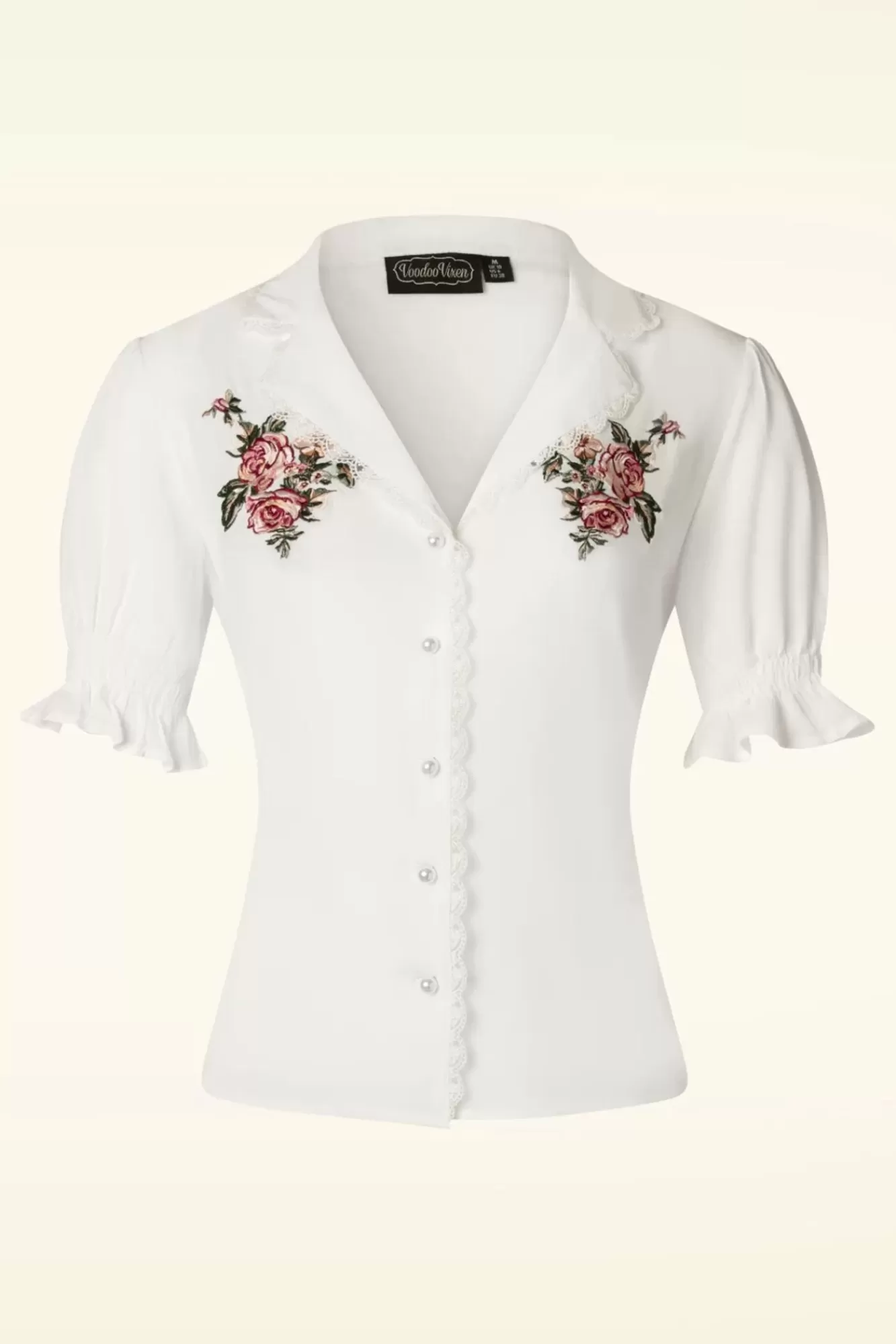 Flash Sale Vixen Geblumte Vintage Bluse In Weis