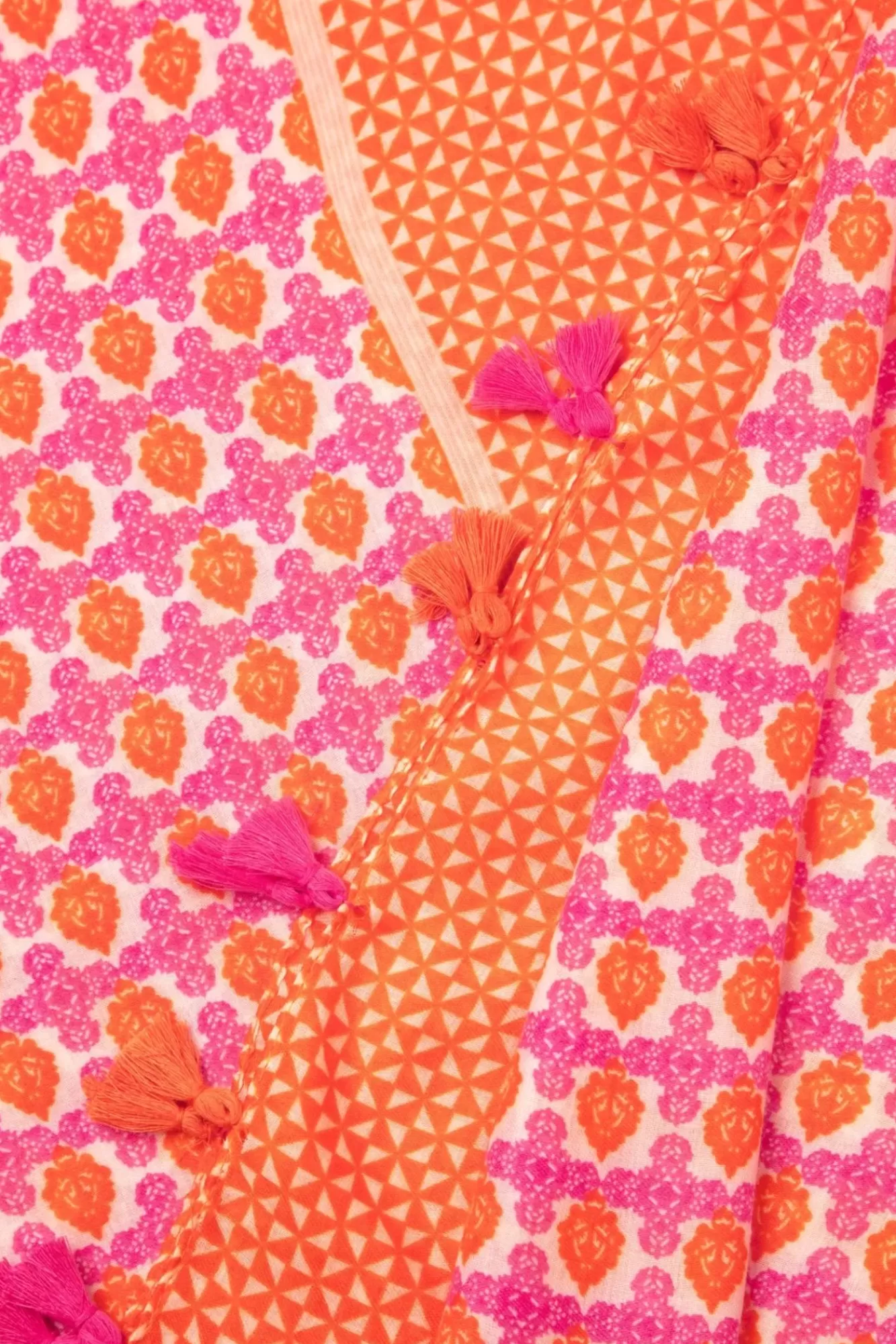 Cheap Smashed Lemon Iris Schal In Fuchsia Und Orange