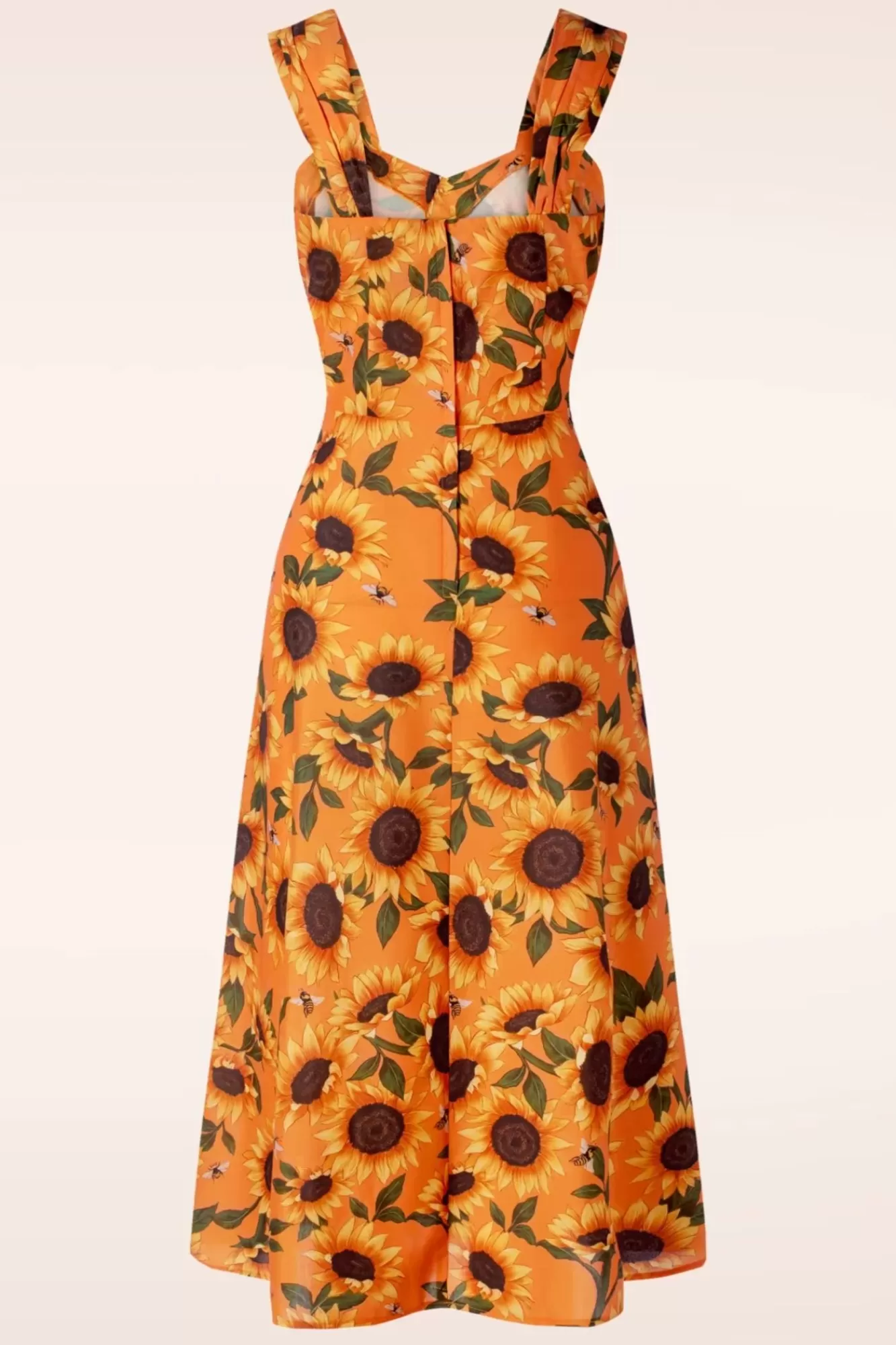 Clearance Vixen Sunflower Print Midi Kleid In Orange